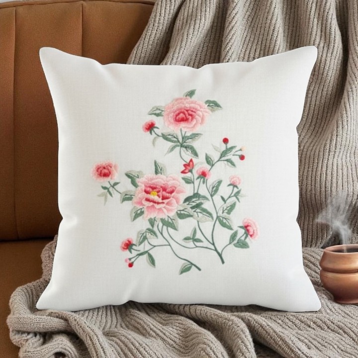 Cushion cover- Rose embroidery